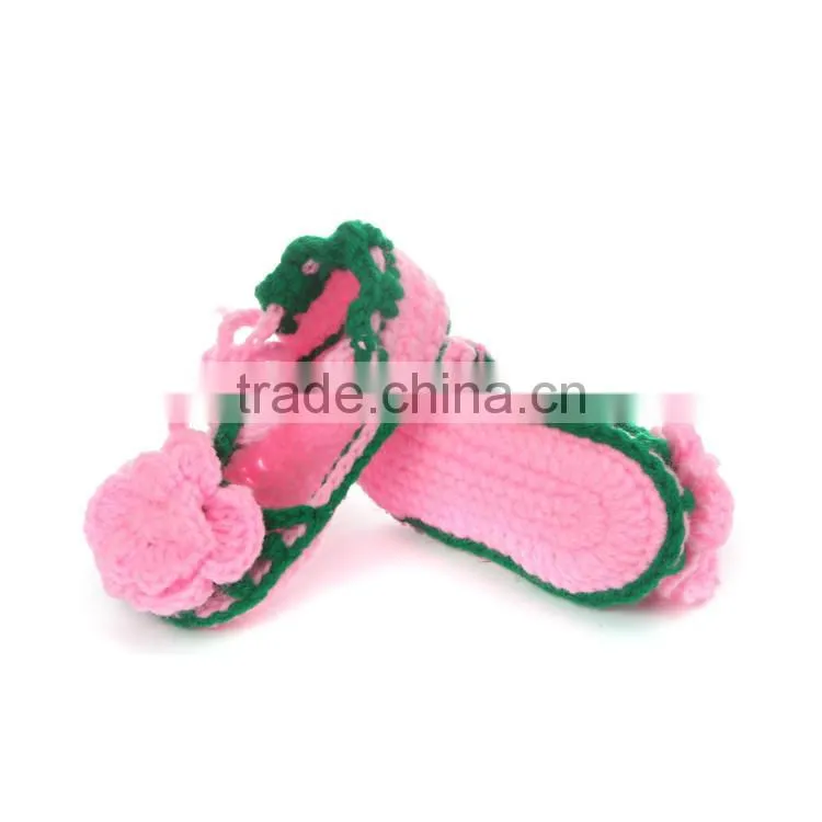 Summer Fashion Flower Hand Made Crochet Baby Toddler Shoes