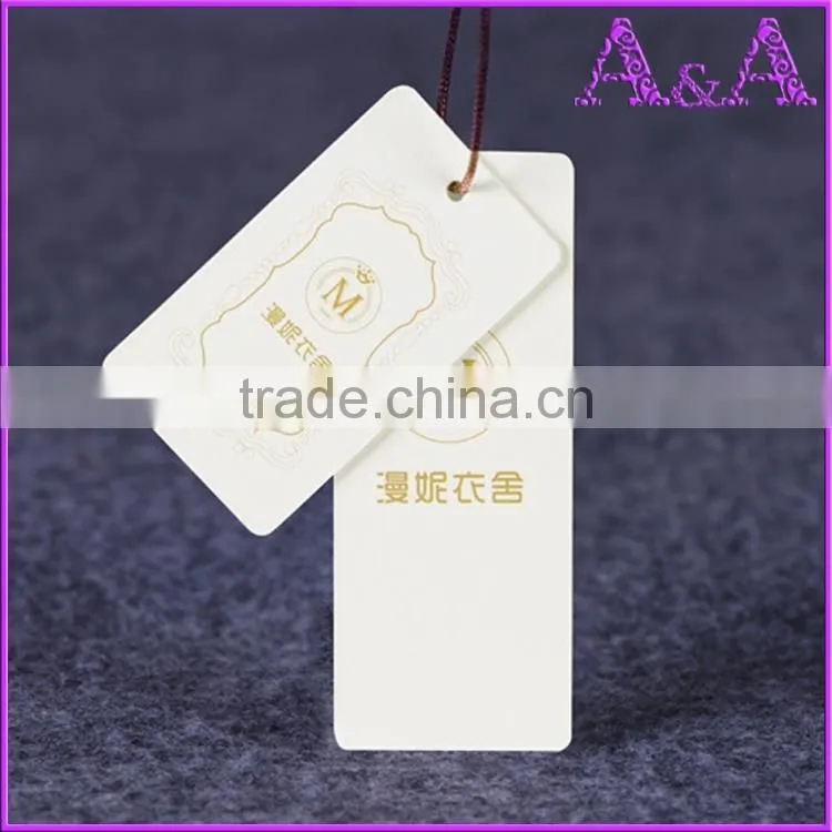 Silver stamping paper hang tag,clothing tag,price tag