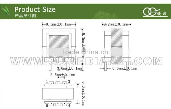 EE8.3 high voltage pulse transformers