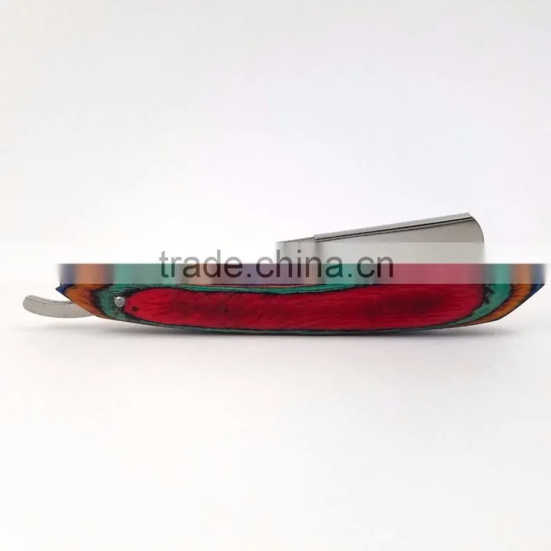 CUT THROAT SHAVETTE STRAIGHT SHAVING RAZOR WOODEN HANDLE