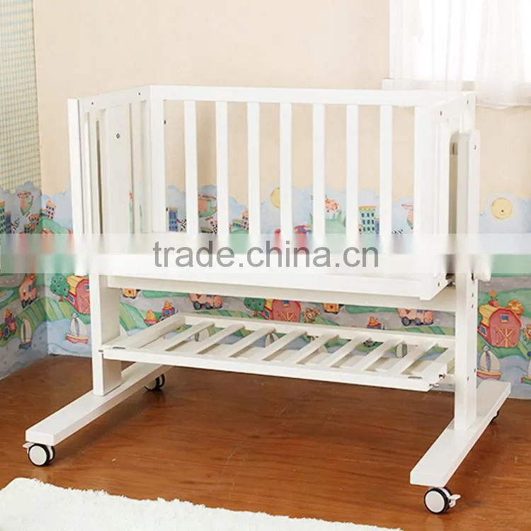 American Styled New born Baby Bed, Solid Wooden Adult Crib, Simple Design 4 In 1 Baby Crib bedding Set