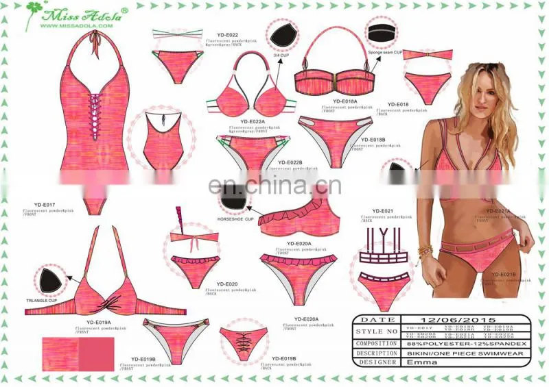 Latest Fashion Red Sexy Woman Bikini Swimwear 2016