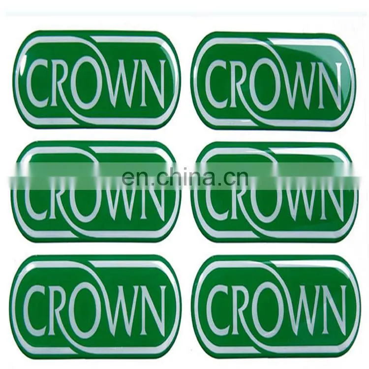 Factory specializing for crystal epoxy plastic sticker/self-adhesive PVC crystal Disu trademark
