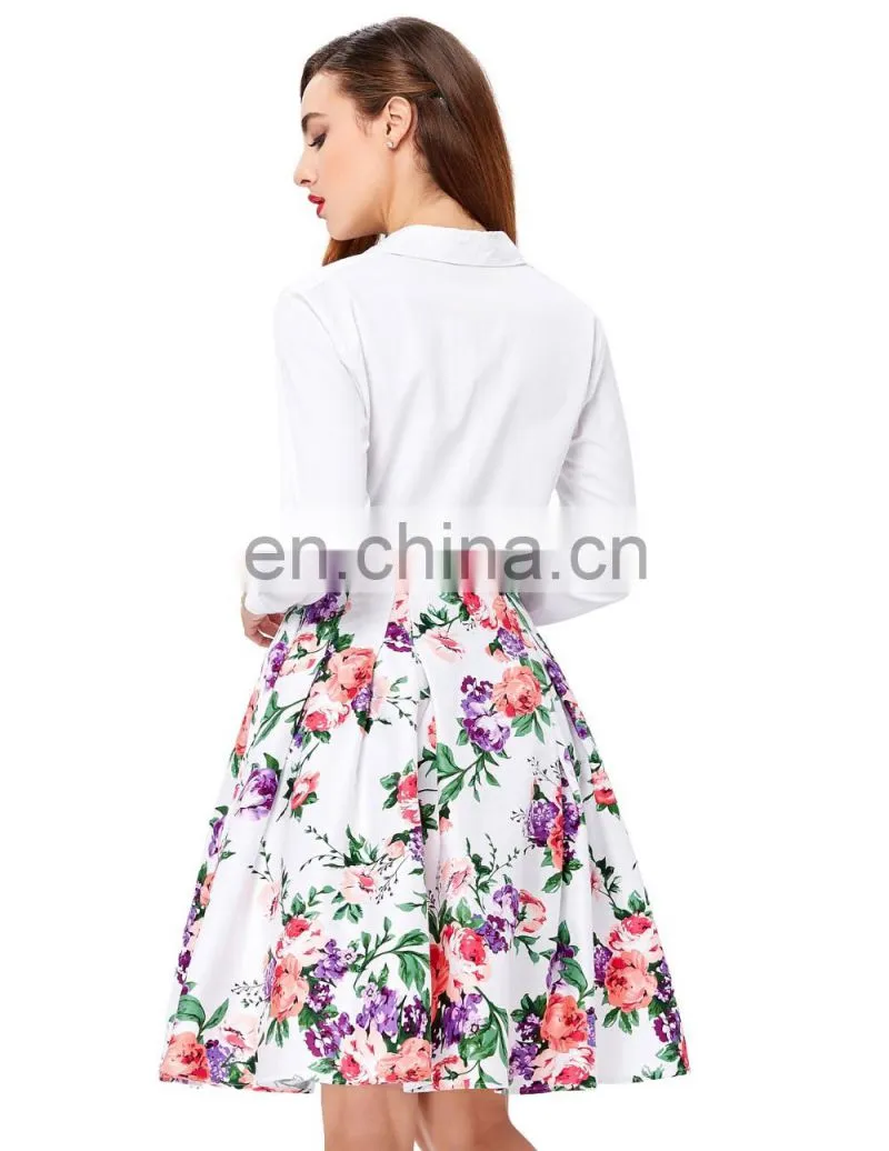 Grace Karin Occident Women's Vintage Retro Floral Pattern Cotton Skirt 9 Patterns CL008925-7