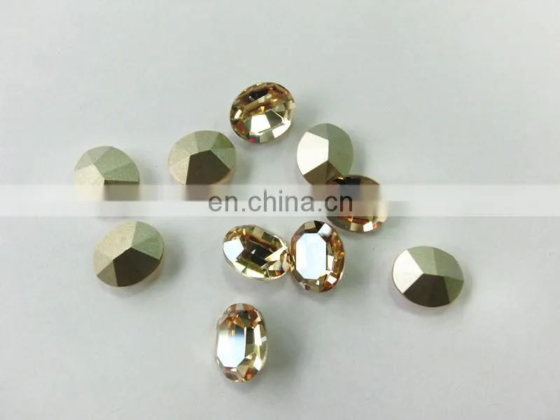 Oval crystal fancy stone machine cut point with the real silver