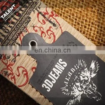 custom new jeans paper printed swing tag for garment