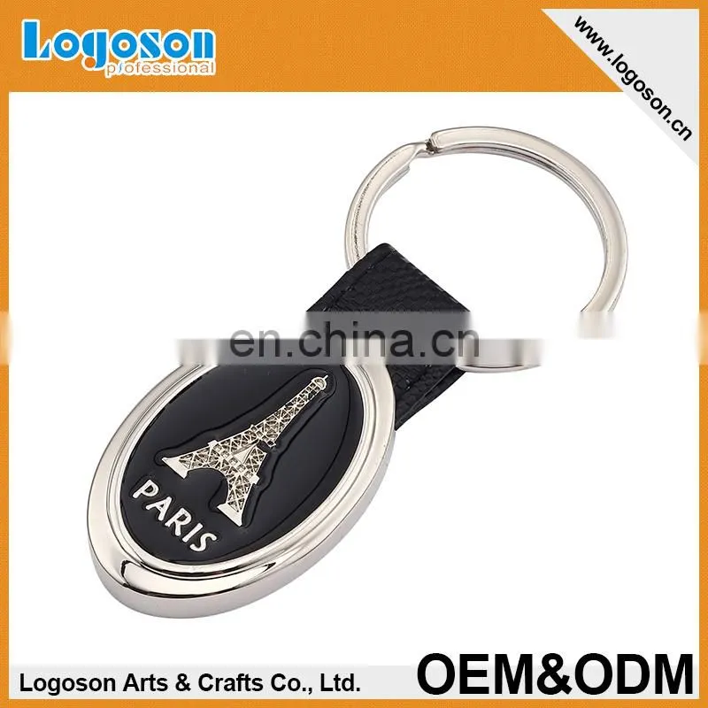 Promotional Souvenirs Custom leather keychain keyring