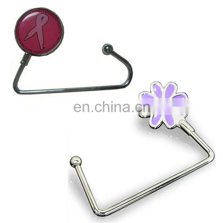 Pink metallic blank purse hanger purse hook