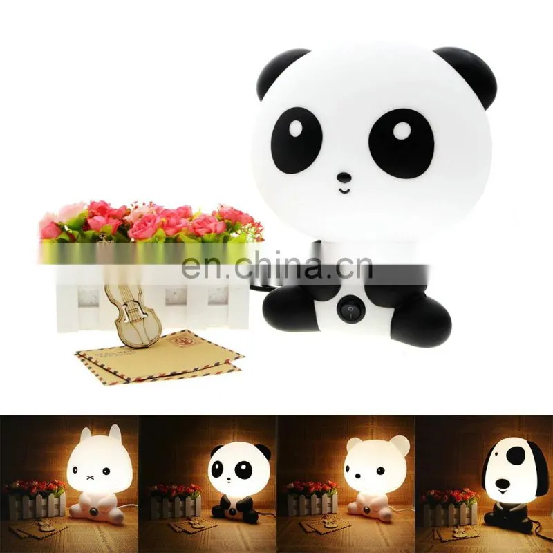 Baby kid bedroom desk panda cartoon animal plug in night light
