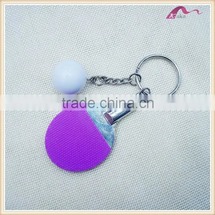 Hot Selling Fashion Metal Table Tennis Keychain For Souvenir