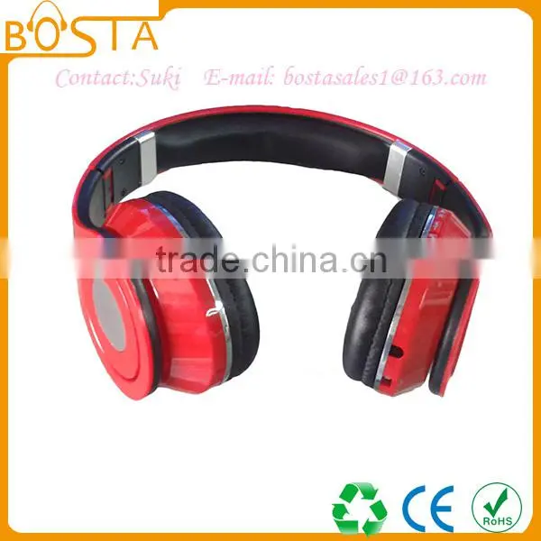 Manufacturering foldable wireless stereo bluetooth headsets with mic TF support