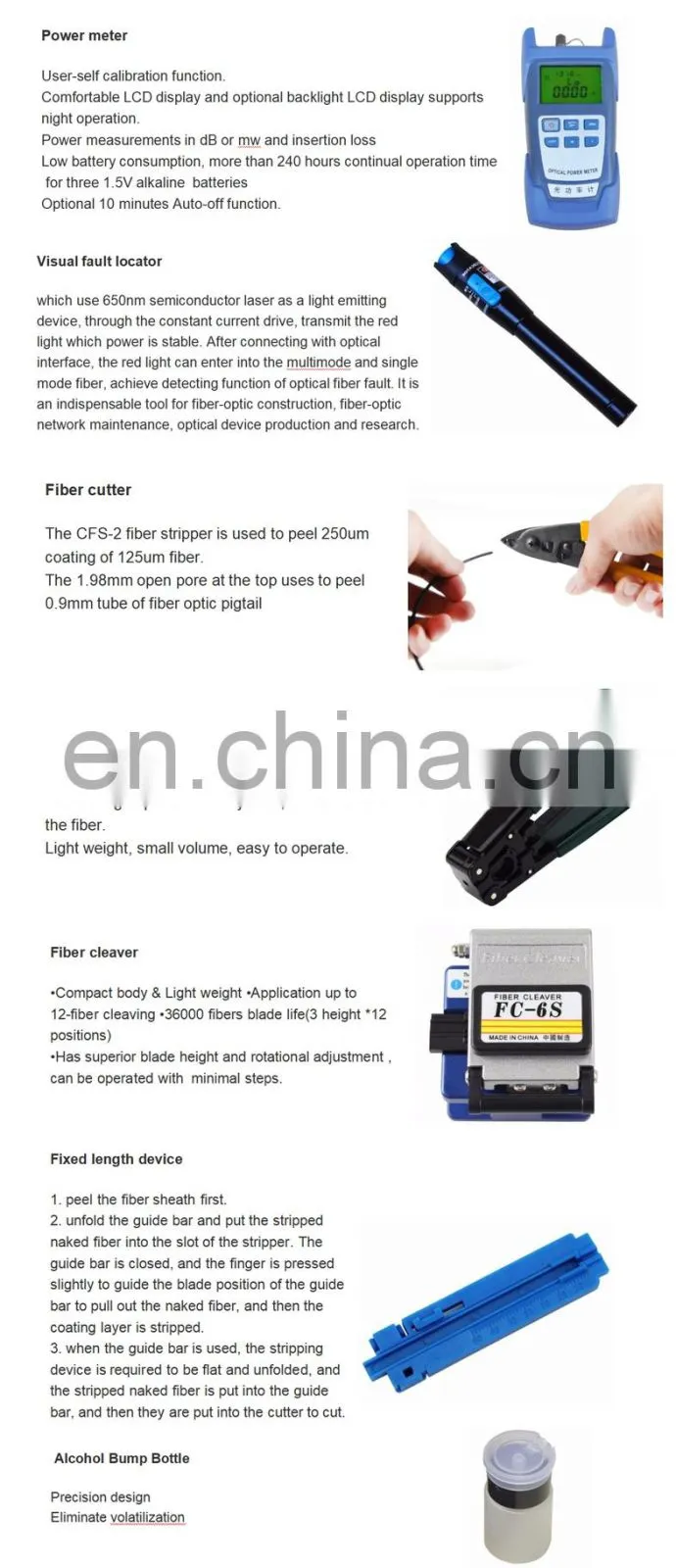 Yatai Brand Network Equipment Fiber Ftth Optic Cable Jointing Tool Kit