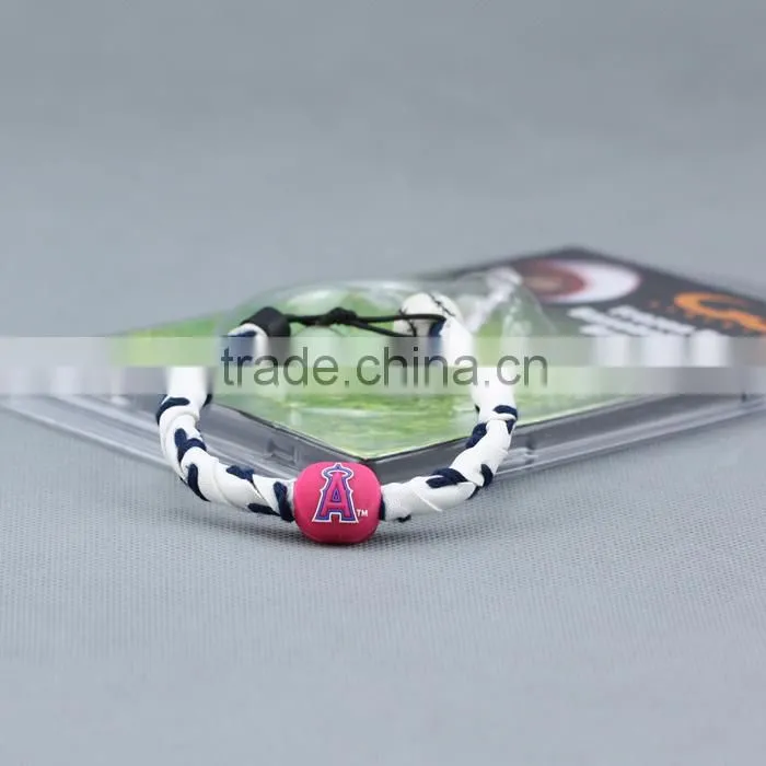 Chicago WHITESOX Handmade braid leather titanium Genuine Baseball bracelet
