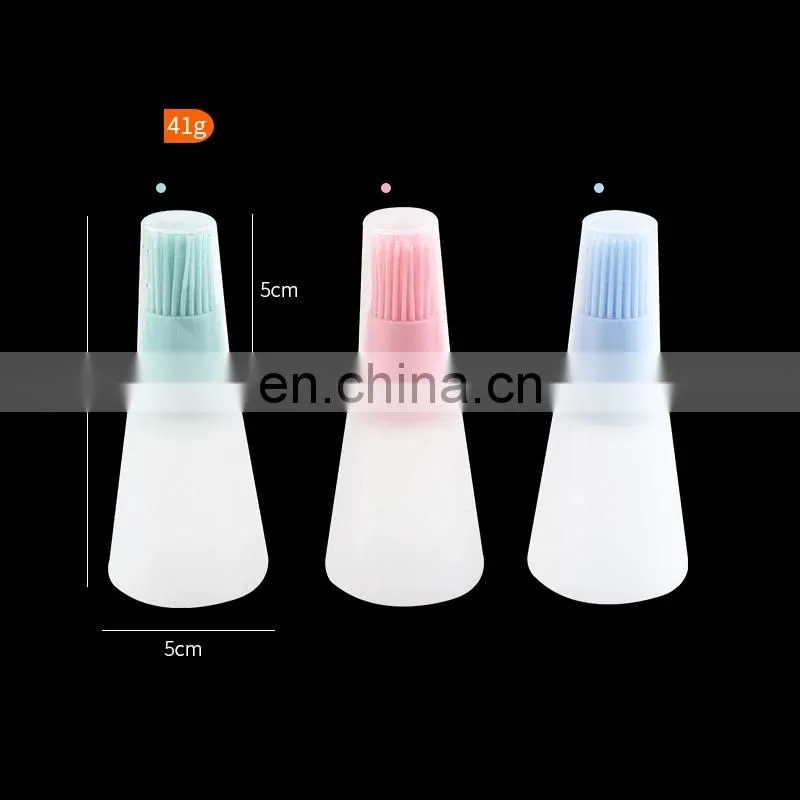 Barbecue Oil Brush Oil Dispenser with Brush High Temperature Resistant Silicone Oil Bottle with Brush Kitchen Baking Gadgets