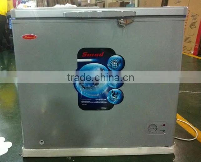 Silver color commercial slim freezer mini deep freezer price