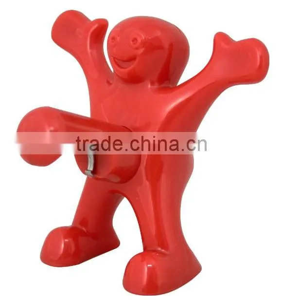 Creative Wine Accessories Red Men Bottle Opener, Corkscrew and Stopper