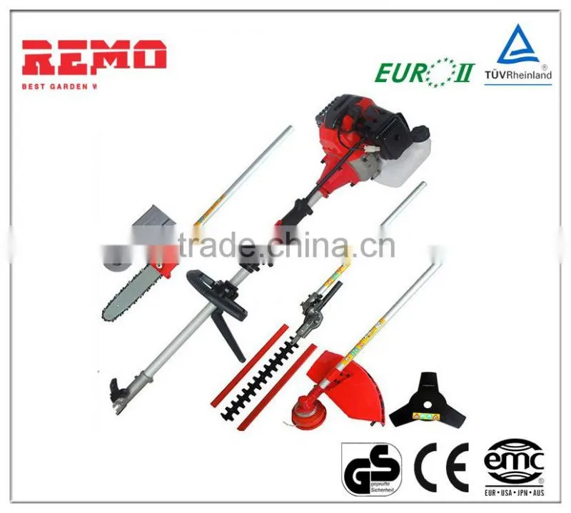 42.7cc 4 in 1 multifunctional brush cutter with hole chain saw,blade, hedge trimmer and trimmer head for trimmer line