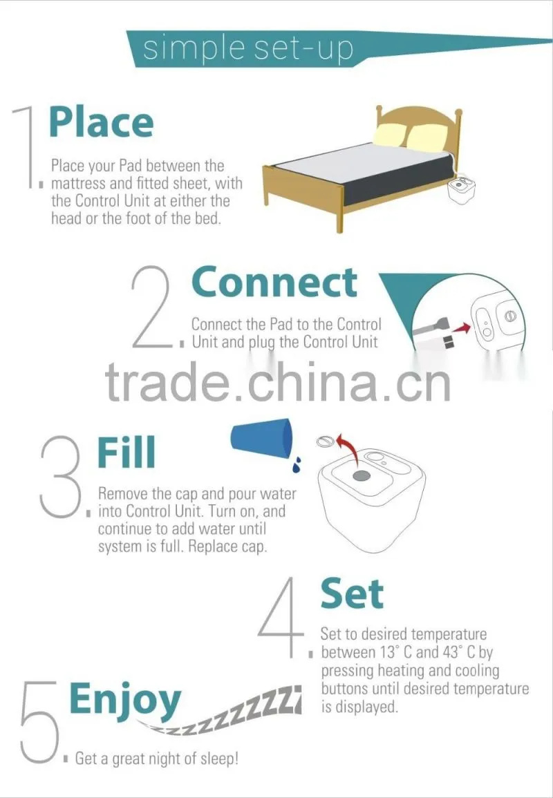 2016 newest mattress topper for good sleep water cooling and heating function