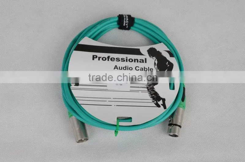 3 meters golden color xlr male to female xlr cable for microphone MC197G-3M