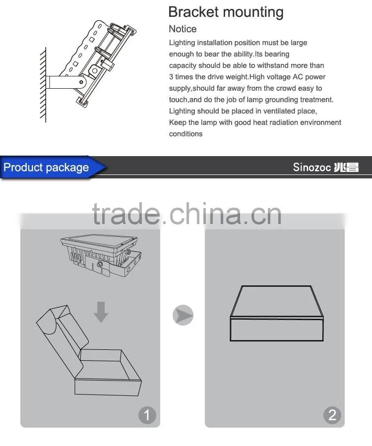 Sinozoc High quality China wholesale IP65 decoration led lighting outdoor stadium lighting fixture led flood light