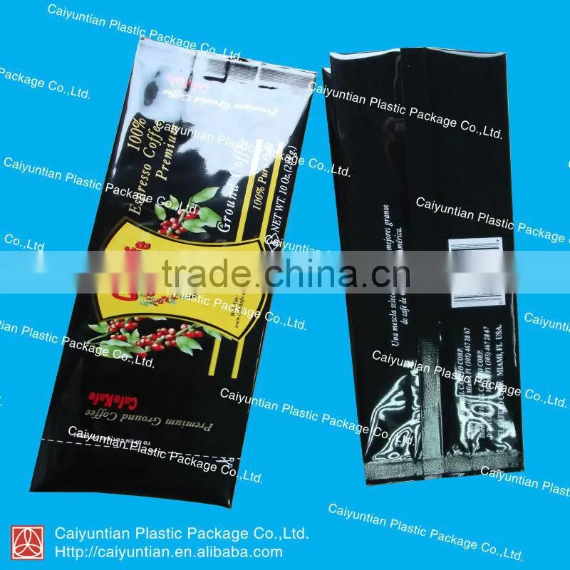 Aluminium foil food packaging side guseet coffee bean packaging gusset bags for coffee packaging machine