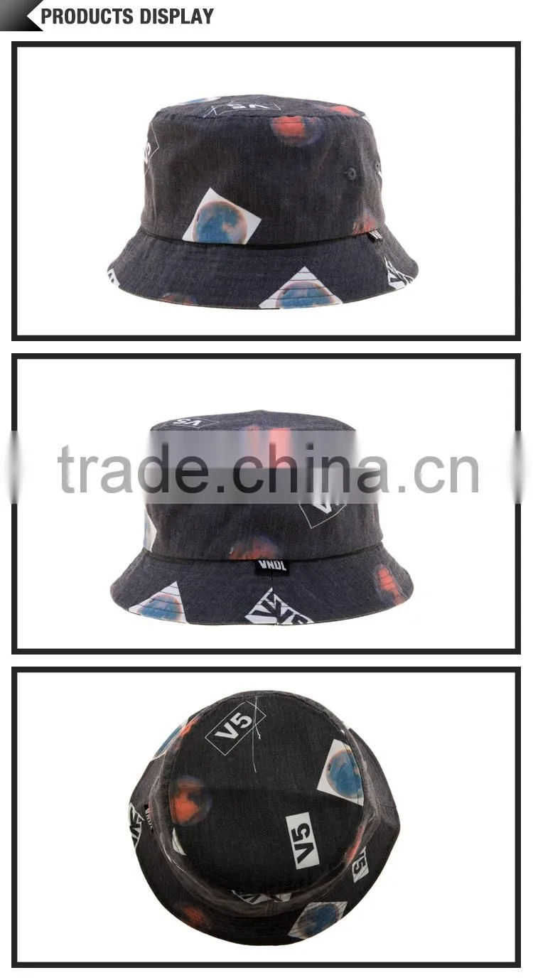 Vintage denim casual bucket hats mens custom bucket hats bulk