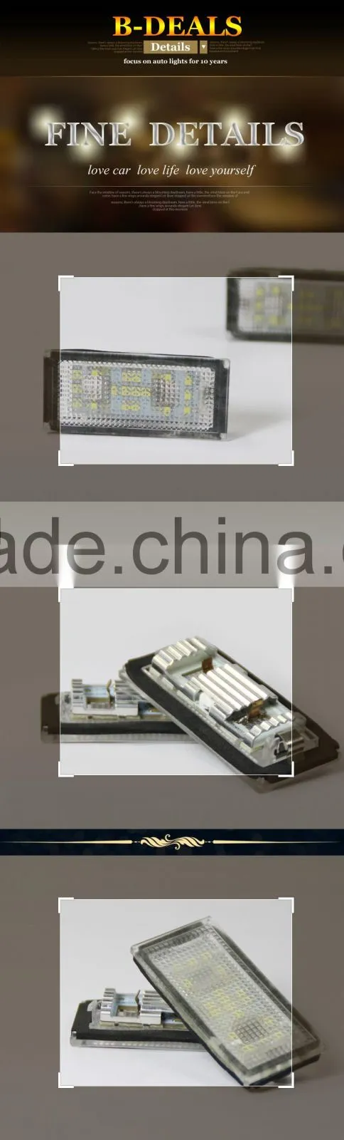New type E65 E66 745i, 750i, 750Li, 760Li car License Plate led bulb for bmw