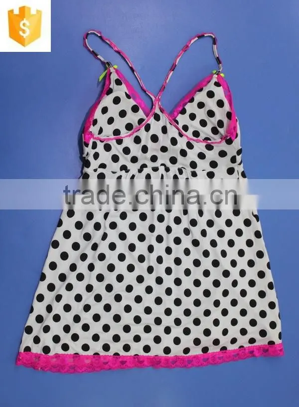 hot sexy black dot lace decorated lady babydools lingerie