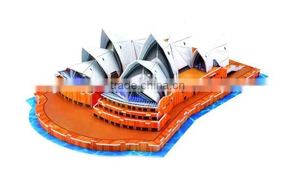 custom colored 3d paper jigsaw sydney opera house sharp puzzle