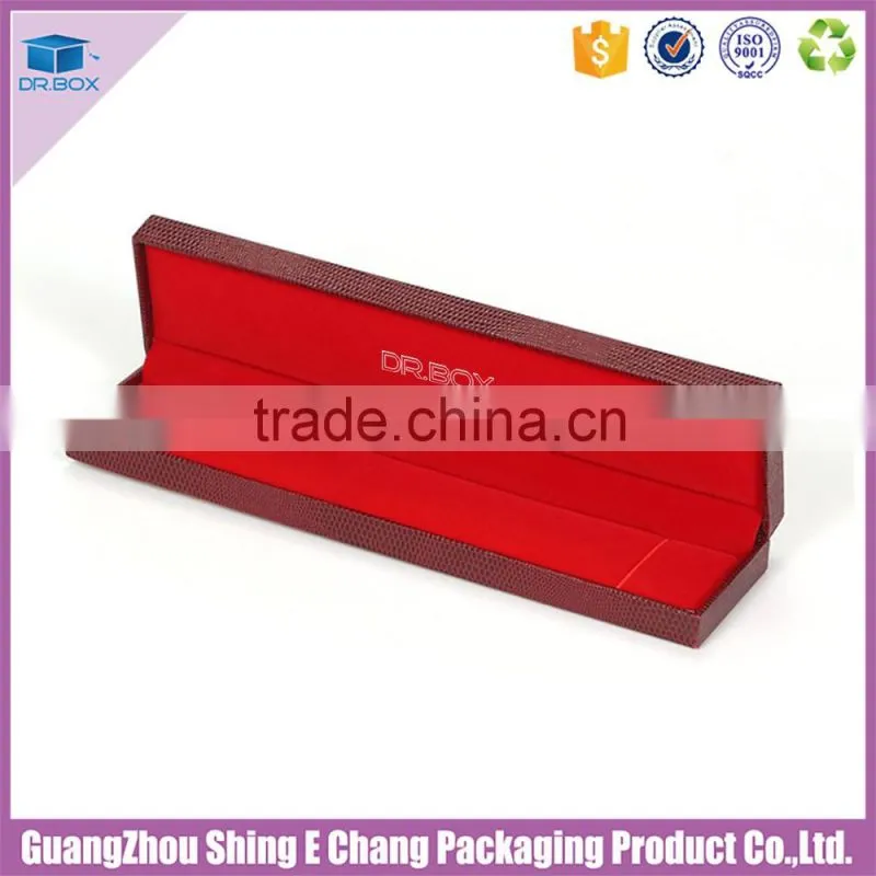 Luxury crocodile leather special paper printing custom logo design jewelry box for necklace with insert holder