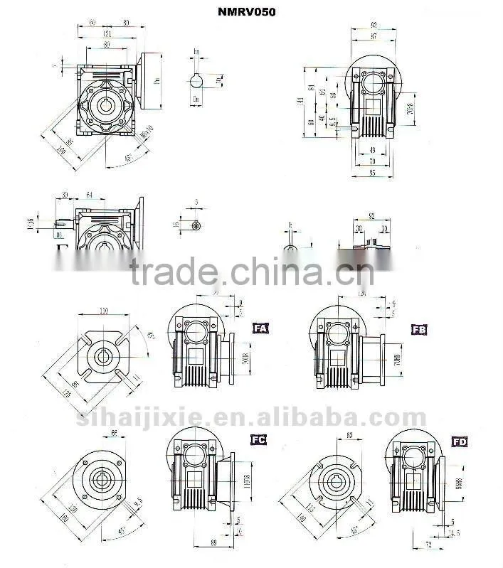 RV Series Aluminium alloy Worm speed reducer