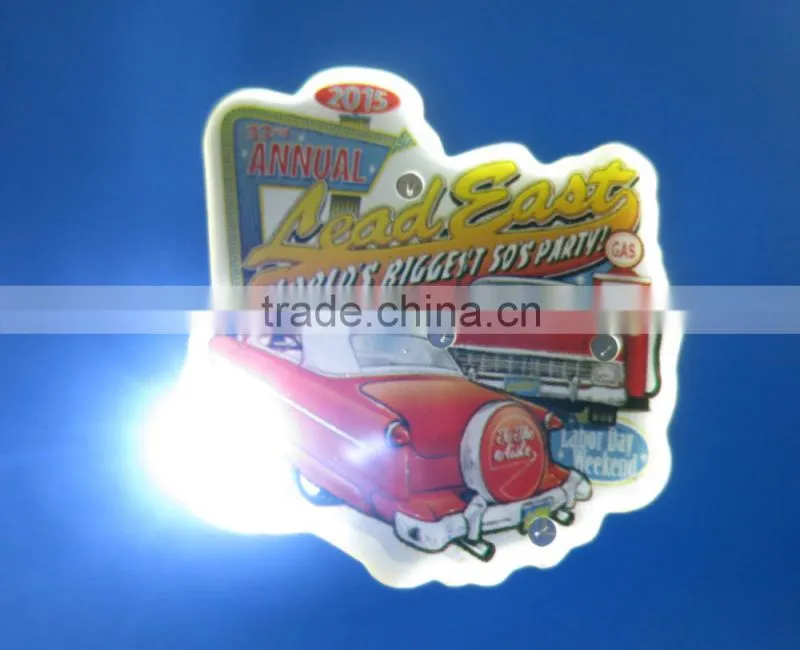Customer design T-shirt shaped epoxy led light lapel pins