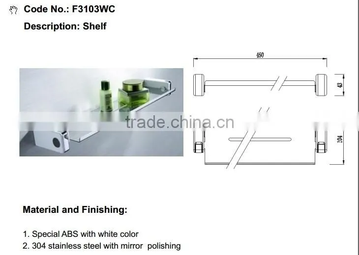 Classical bathroom tempered glass shelves for hotel and home decoration