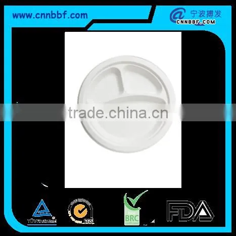 Disposable and biodegradable bagasse pulp molding bagasse compartment plates