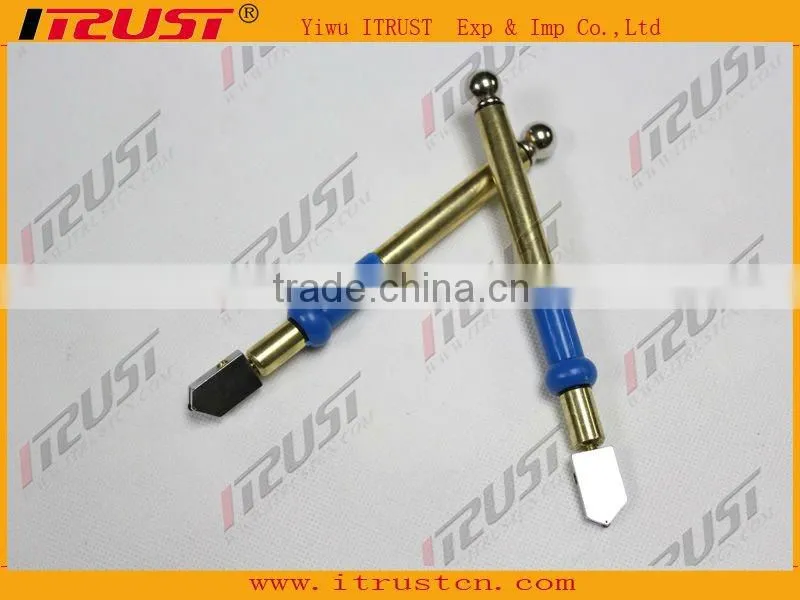 glass cutter with tungsten carbide scribing wheel tip and alloy handle