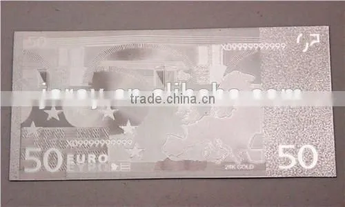 silver foil notes euro 50 banknotes