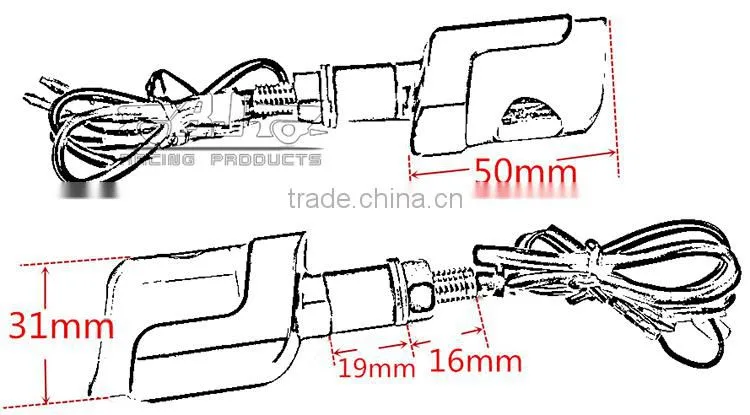 BJ-SL-058 Motorcycle Accessories Red Aluminum Housing LED Motorcycle Turn Signal Lights chopper bobber