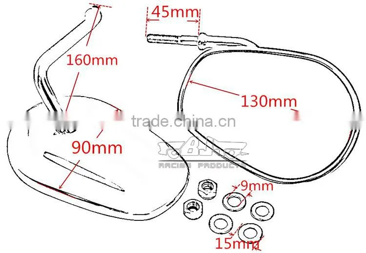BJ-RM-062 For Harley Sportster 883 Side Mirror Motorcycle