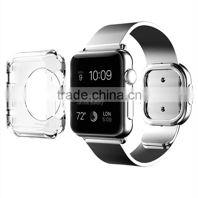 2015 new transparent soft TPU case for apple smart watch