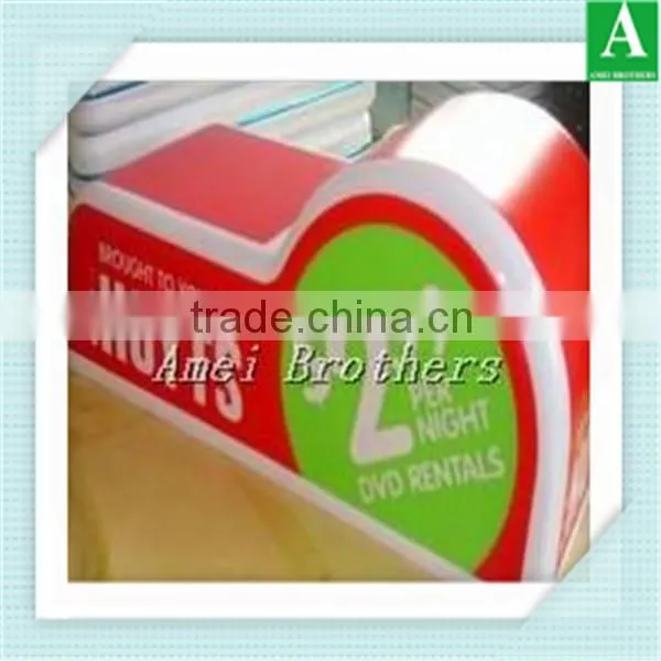 red acrylic vacuum formed plastic LED light box