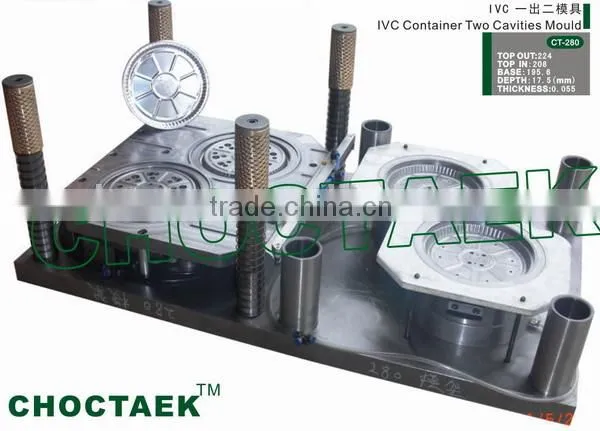 IVC aluminium foil container mold with two cavities