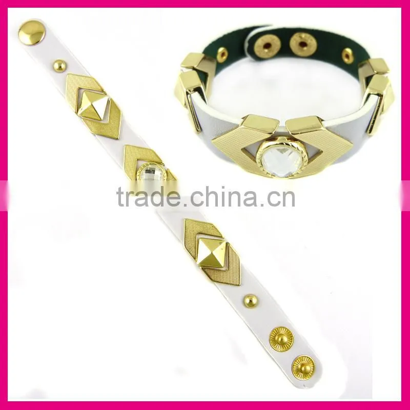 BR5015-3(1)gold leather bracelet wholesale alibaba gold member