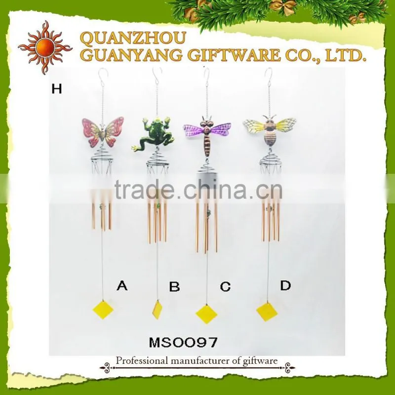 Metal wind chime tube wind chimes Frog butterfly dragonfly bee insect windchime