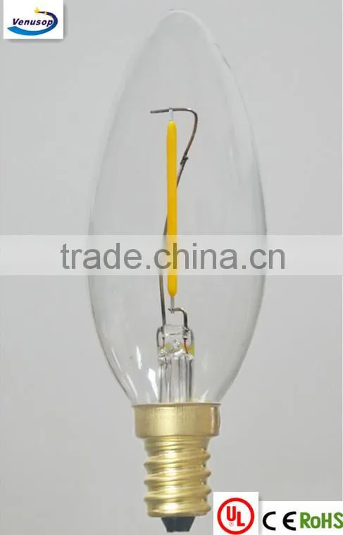 dimmable C35 1W LED FILAMENT candle lights E12S 110V US