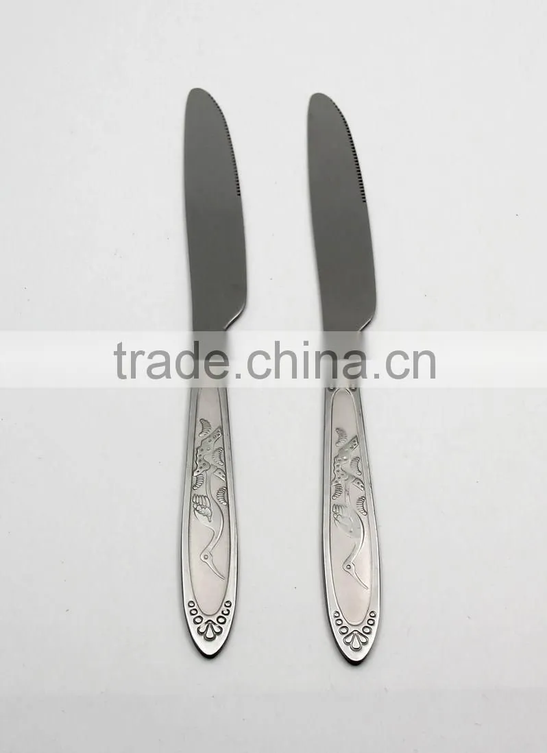 International stainless steel royalty line knife set for adults
