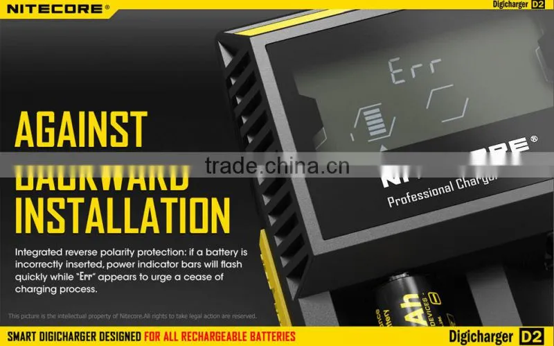 Superb NiteCore d2 charger Intellicharger led flashlight Battery Charger Li-ion /Ni-MH LiFePO4 li-ion battery charger 3.7v