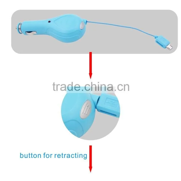 Bargain price new design usb car charger with a built in micro usb cable for Android in car
