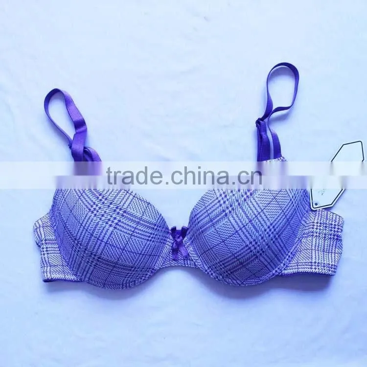 Striped Underwired Cotton Spandex Breathable Sexy Bra