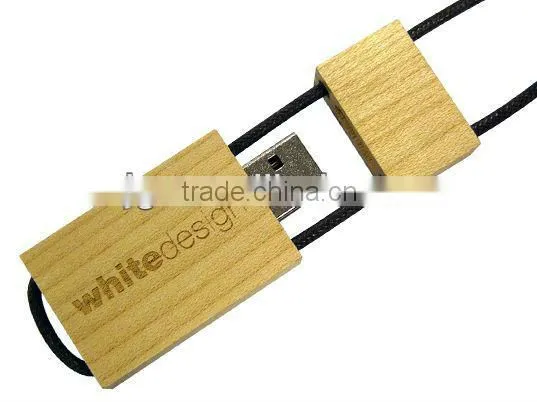 Top Sale Wooden 1tb Flash Drive with Rope from China