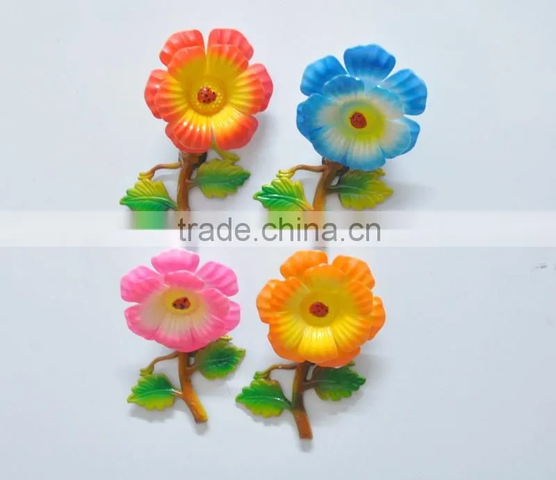 5 inch Plastic Peony Flowers Refrigerator Magnet